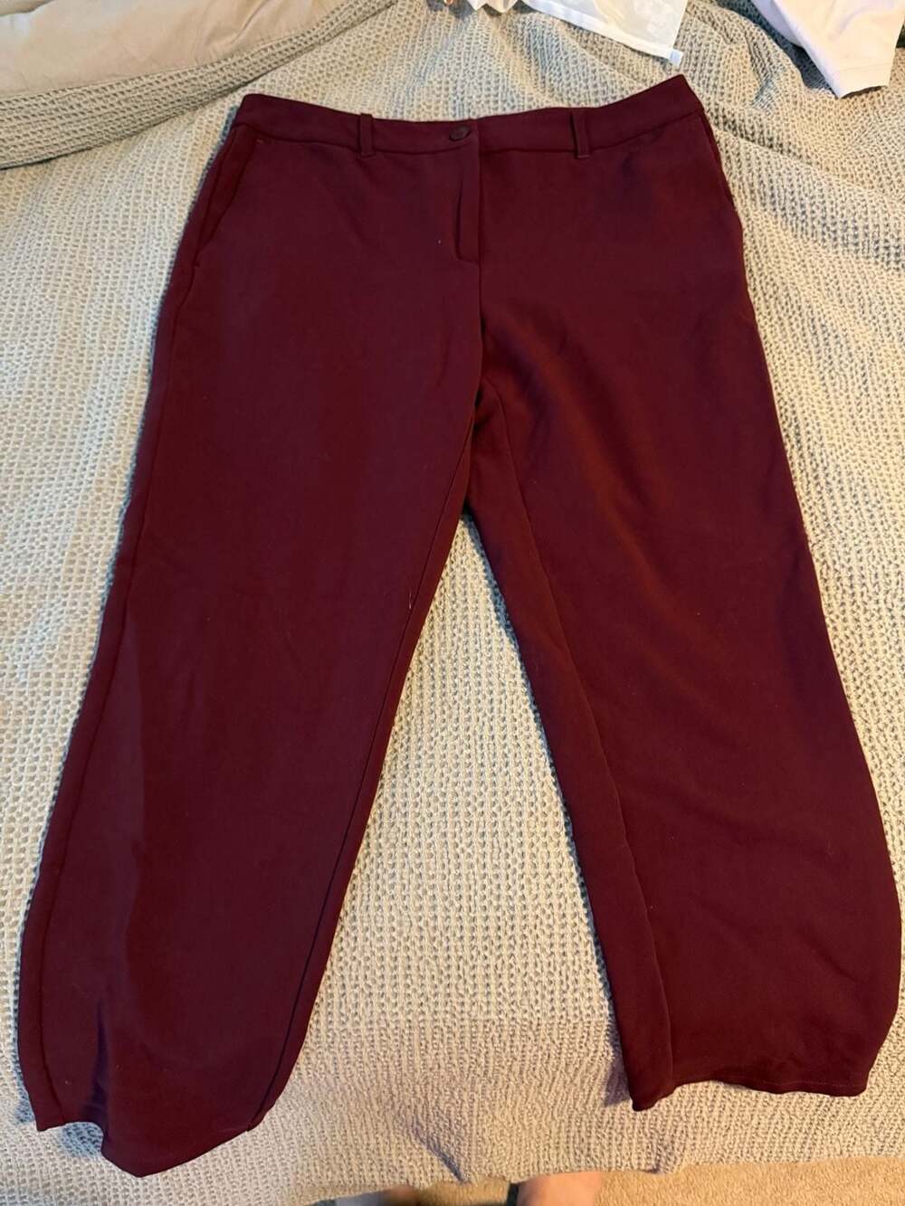 August 1 Eight Trousers Size L Burgundy Wine Red Pants